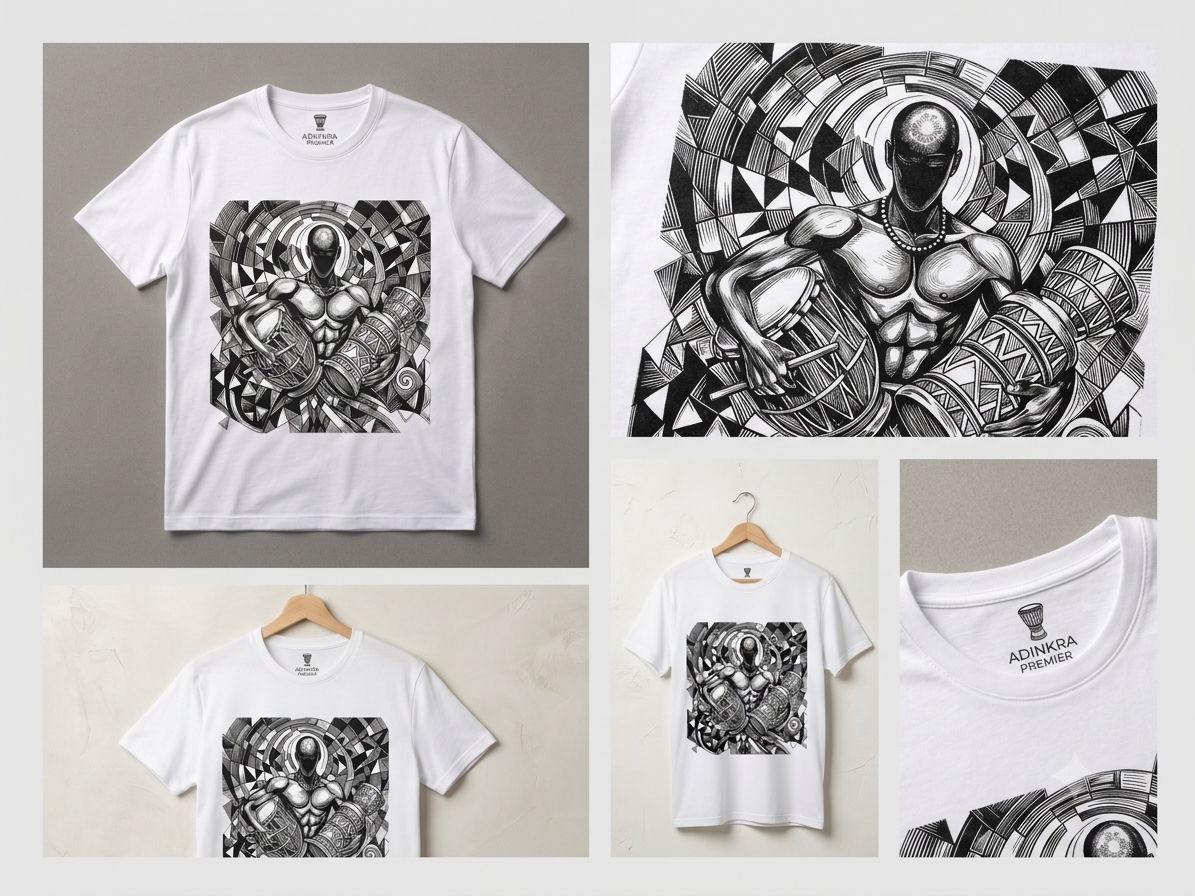 The Drum Man – Premium Unisex Graphic T-Shirt - Image 4