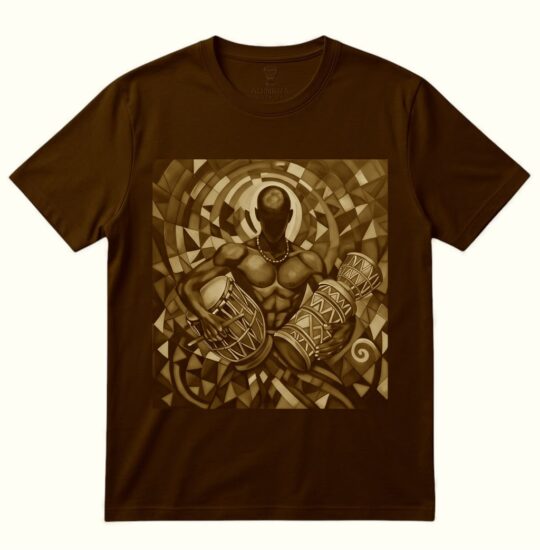 The Drum Man – Sepia Edition Premium Unisex Graphic T-Shirt